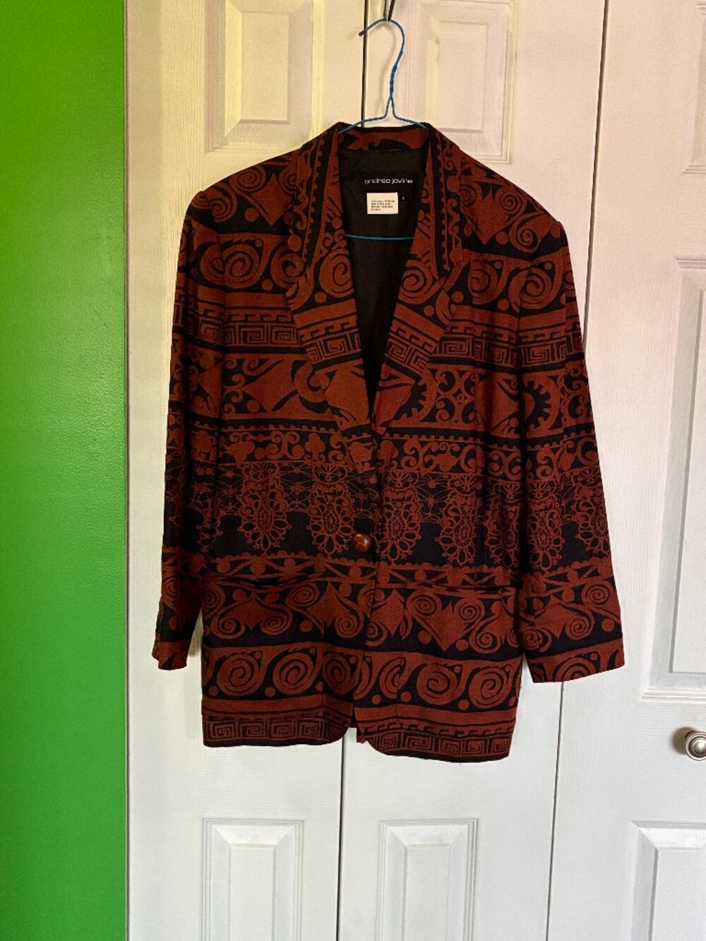 Vintage Andrea Jovine 100% Linen Blazer Size 6